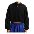 (WMNS) Nike Studio Fleece Medium Weight Oversized Cropped Crew 'Total Black Sail' IM8497-001
