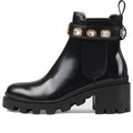 (WMNS) Gucci Ankle Boot With Belt 'Black Leather' 550036-DKS00-1000