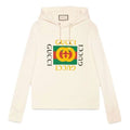Gucci Vintage Double Ring Logo Printed Hooded Drawstring Sweatshirt Men's White 454585-X5J57-9541