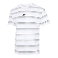 Nike Sportswear Embroidered Logo Stripe Loose Knit Sports Short Sleeve White DB6532-100