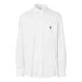 Burberry SS21 Logo Pattern Cotton Long Sleeve Shirt Male White 80430601