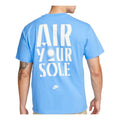 Men's Nike Alphabet Logo Printing Round Neck Solid Color Cotton Casual Short Sleeve Blue T-Shirt DQ1017-412