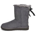 (WMNS) UGG Short Bow Stiefel Fleece Lined Gray 1110706-CHRC
