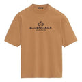 Men's Balenciaga Alphabet Printing Version Short Sleeve Cream Yellow 594579TGV609605