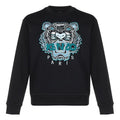Men's KENZO FW20 Tiger Head Embroidered Cotton Round Neck Long Sleeves Sports Black FA65SW1104XA-99