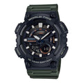 CASIO G Shock Sports Waterproof Mens BlackGreen Analog/Digital Combo AEQ-110W-3A