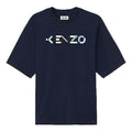 Men's KENZO SS21 Colorblock Logo Casual Short Sleeve Navy Blue FA65TS0554SK-76