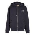 Men's Burberry Embroidered Logo Hooded Jacket Navy Blue 80040571