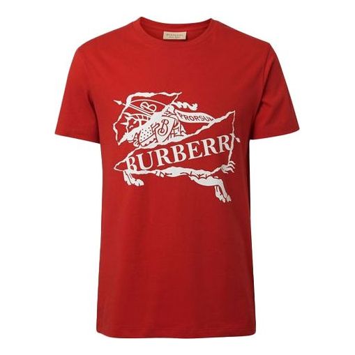 Men's Burberry Casual logo Short Sleeve Red 80078391