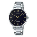 CASIO Waterproof Quartz Silver/Black Dial Black Analog LTP-VT01D-1B