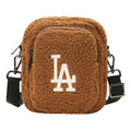 MLB LA Los Angeles Dodgers polar fleece Wool Messenger Bag Mini Brown 32BGDF011-07A
