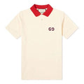 Gucci Contrast Collar Logo Printed Polo Shirt For Men Cream 574086-XJA6C-9244