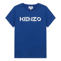 KENZO Cotton Round Neck Short Sleeve Logo Casual Royal blue FA62TS8414SJ-71