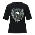 KENZO Flowers Tiger Head Embroidered Short Sleeve Black FA5-2TO176-5AC-59
