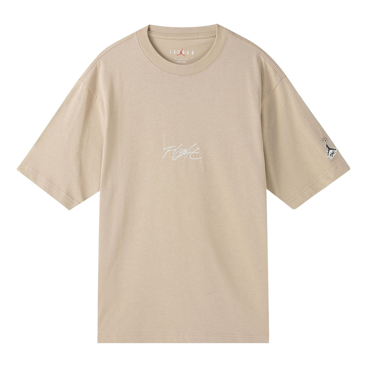 Men's Jordan Flight Essentials Embroidered Logo Sports Round Neck Short Sleeve Apricot Color T-Shirt DA9890-245