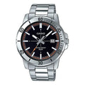 CASIO Stainless Steel Strap Quartz Waterproof Mens SilverBlack Analog MTP-VD01D-1E2V
