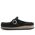 (WMNS) Birkenstock Buckley Shearling Suede Leather Narrow Fit Sandals 'Black' 1018126