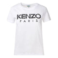 KENZO Alphabet Logo Pattern Round Neck Short Sleeve White FA52TS701990-01