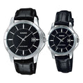 CASIO Couple Quartz Waterproof Unisex Mens Black Analog MTP-V004L-1A-LTP-V004L-1A