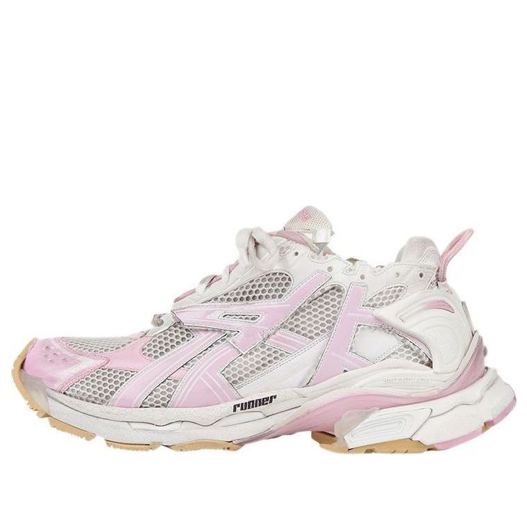 Balenciaga Runner Sneakers 'White Baby Pink Mesh and Nylon' 677403W3RB39059