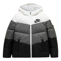 (PS) Nike Colorblock Chevron Puffer Jacket 'White Grey Black' NY2032191GS-006