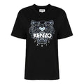 KENZO SS21 Tiger Head Printing Pattern Round Neck Short Sleeve Black FB52TS9124YE-99