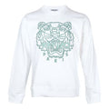 Men's KENZO SS21 TIGER Pattern Round Neck Pullover White FB55SW1204MP-01
