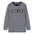 Nike Air Top Ls Alphabet Logo Printing Black White Stripe Long Sleeves Black White 930462-101