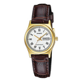 CASIO Waterproof Quartz 25mm /White Brown Analog LTP-V006GL-7BUDF