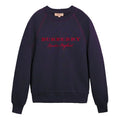 Men's Burberry Round Neck Pullover Embroidered Classic Navy Blue 80265181