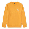 Stussy Unisex Basic Crew Logo Round-Neck Sweatshirt Orange/Yellow 1914105