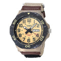 Men's CASIO Waterproof Quartz Luminous Dial 28.4mm Nylon Strap Watch Mens Khaki Analog MRW-210HB-5BVCF