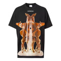 Men's Burberry Printing Cotton Loose Short Sleeve Black 80370561