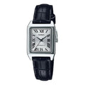CASIO Leisure Pointer Vintage Leather Squarees Quartzes White Analog LTP-V007L-7B1