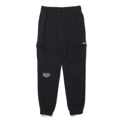 (WMNS) Nike Sportswear Swoosh Slim Fit Bundle Feet Sports Pants/Trousers/Joggers Black CZ8906-010
