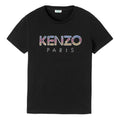 KENZO Logo Embroidery Round-neck Tee Black FA5-2TS821-936-99