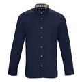 Men's Burberry Logo Casual Long Sleeves Button Shirt Navy Blue 80087051