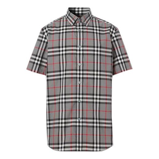 Men's Burberry Plaid Shirt Gray 80293701