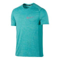 Men's Nike Solid Color Sports Round Neck Pullover Short Sleeve Blue Green T-Shirt 834241-043