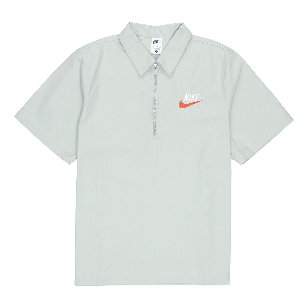 Men's Nike Half Zipper Solid Color Short Sleeve Aqua Blue Polo Shirt DM5284-017
