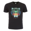Men's KENZO Tiger Head Printing Pattern Round Neck Short Sleeve Black F955TS0504YA-99