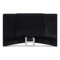 (WMNS) Balenciaga Hourglass Velvet Jersey Wallet On Chain 'Black' 6560502AAPT1000
