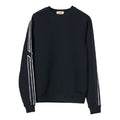 Men's HERMES FW21 Shoulder Stripe Splicing Long Sleeves Round Neck Sports Navy Blue H167515HA01