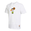 Men's Nike Logo Plant Pattern Cartoon Printing Round Neck Casual Short Sleeve White T-Shirt DQ1034-100