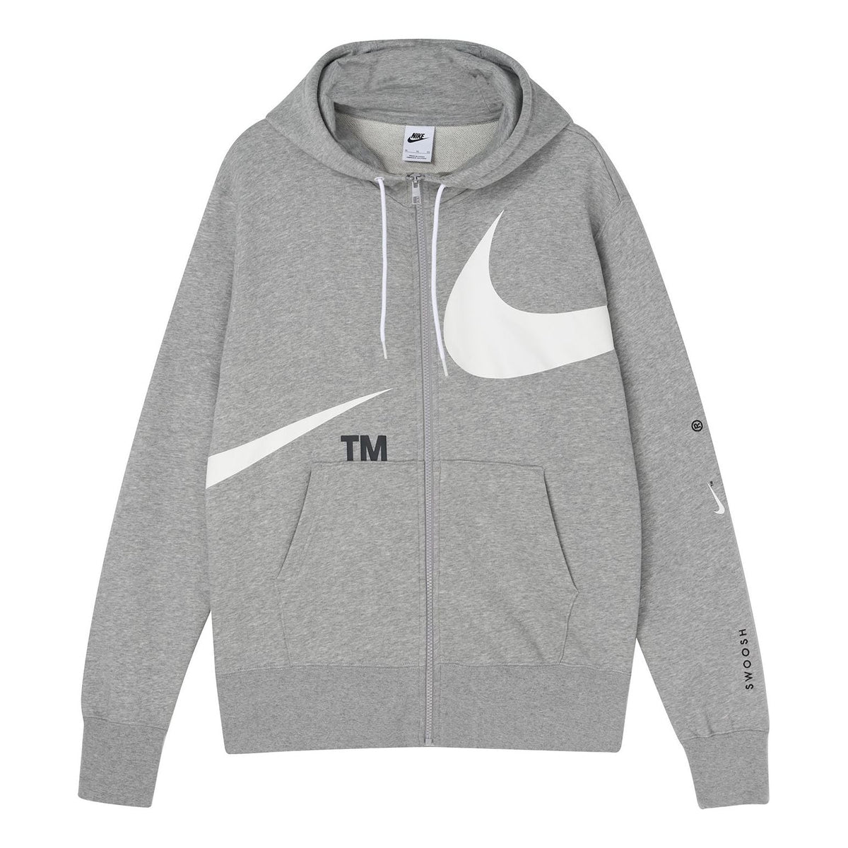 AS Men's Nike Sportswear SWOOSH FZ FT Hoodie DK GREY HEATHER DD6088-063