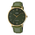 CASIO Quartz Waterproof Mens Dark Green Analog MTP-VT01GL-3B