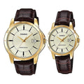 CASIO ENTICER&DRESS Series Vintage Waterproofes Yellow Couple Quartz Gold Analog MTP-V004GL-9A&LTP-V004GL-9A