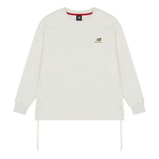 (WMNS) New Balance Lacing Details Long Sleeve Top Asia Sizing 'White' AWT21301-IV