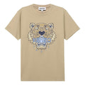 Men's KENZO Tiger Head Pattern Round Neck Short Sleeve Cream Yellow FB55TS0204YA-11