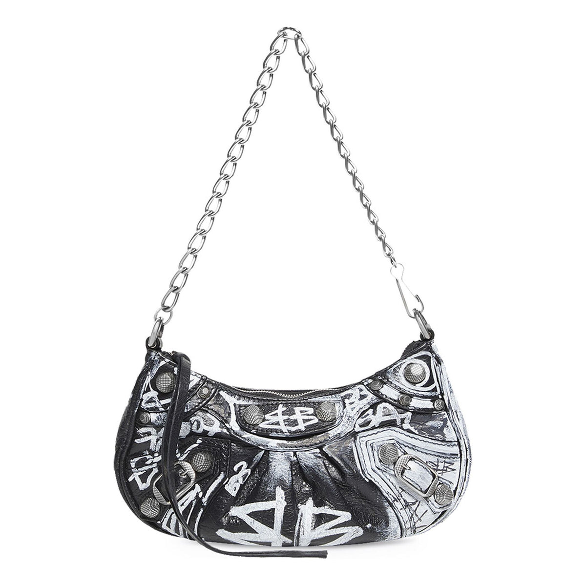 (WMNS) Balenciaga Le Cagole Mini Bag With Chain Graffiti 'Black' 695814210G61090